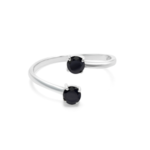 Alta calidad 925 plata esterlina 0,5 CT negro ónix facetado anillo de piedras preciosas lindo indio de moda boda fiesta aniversario desgaste - Product Image 1