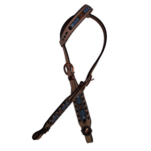 Cabestro de Cuero para Caballo con una Oreja Adornada con Cuentas y una Frenteada con Cuentas de Colores y Laterales con Cuentas - Product Image 5