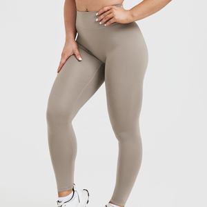 2026 Women's High-Waist Brown Solid Pattern Yoga Leggings For Fitness Workout and Sports Training - Product Image 3