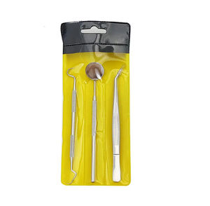 Kit de Instrumentos dentales de acero inoxidable, 3 paquetes, herramientas manuales de cirugía oral, incluida la sonda de pinzas de espejo de examen para dentista - Product Image 1