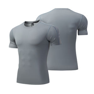 Blank <b>High</b> Elastic Sport Run Gym Nylon Shirt Plain <b>Tshirts</b> for Printing <b>Tshirt</b> for Men - Product Image 4