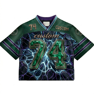 เสื้อเจอร์ซีย์ตาข่ายแบบซับลิเมชั่นสไตล์อเมริกัน แขนยาว ผลิตตามสั่งจากโรงงาน OEM สำหรับสตรีทแวร์ ชุดทีม แห้งเร็ว MOQ ต่ำ เสื้อกีฬา ด้านหน้า 100% ผ้าตาข่าย - Product Image 6