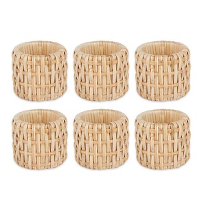 Soporte de anillo de servilleta de caña de mejor diseñador hecho a mano, calidad de exportación, accesorios de mesa de hoteles para el hogar, soporte de anillo de servilleta de ratán - Product Image 2