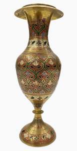 Vase long en laiton pakistanais artisanat, décor à la maison en laiton, laiton antique de qualité supérieure - Product Image 5