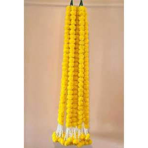 พู่ดอกดาวเรืองหรูหราทำด้วยมือสำหรับแขวนติดผนังดอกไม้สัมผัสของตกแต่งชาติพันธุ์สำหรับงานฉลองวันเกิดงานแต่งงาน Diwali - Product Image 1