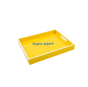 Artesanías personalizadas de lujo, bandeja para servir té de madera de mango, acabado de esmalte blanco, mesa, decoración del hogar, fabricación al por mayor - Product Image 3