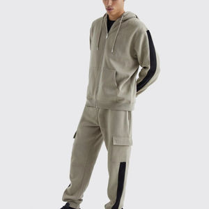 Sudadera con Capucha de Felpa 100% Algodón para Hombre, Precio Razonable, Lisa, Holgada, con Bolsillo Cargo, Cremallera y Estilo Deportivo - Product Image 4