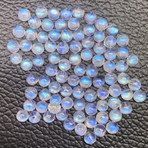 5mm AAA Natural Rainbow Moonstone Flatback Round Cabochon Polished Loose Gemstone Ring Necklace Jewelry Making At Free Delivery - Product Image 6