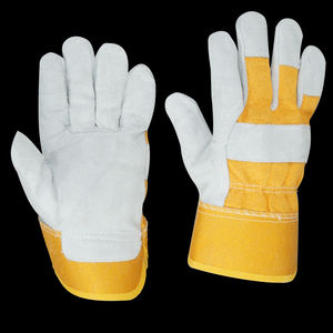 Gants en cuir à forte adhérence avec double patch de paume Gants de travail durables à double paume avec manchette caoutchoutée Gants de gréement en cuir - Product Image 2