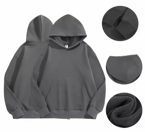เสื้อฮู้ดปักลายเทอร์รี่500 GSM สำหรับผู้ชายเสื้อผ้าแนวสตรีทโอเวอร์ไซส์แบบกำหนดเองสำหรับฤดูหนาว - Product Image 1