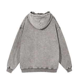 Nouveau design de pull à capuche lavé à l'acide à épaules tombantes, sweat à capuche en polaire à épaules tombantes imprimé personnalisé, approvisionnement ODM - Product Image 2