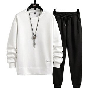 Autumn Unisex Printed Breathable Polyester/Cotton Fleece Waffle Sets Casual T-Shirt <b>Pants</b> Set Sports <b>Suit</b> 2 Piece Regular Fit - Product Image 1