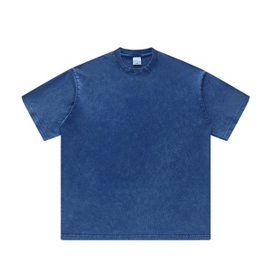 เสื้อยืดโอเวอร์ไซส์ผู้ชายสไตล์วินเทจ ล้างสีซีด ผ้าถักเนื้อหนา 100% ผ้าฝ้าย พิมพ์โลโก้ตามสั่ง สตรีทแวร์ - Product Image 6