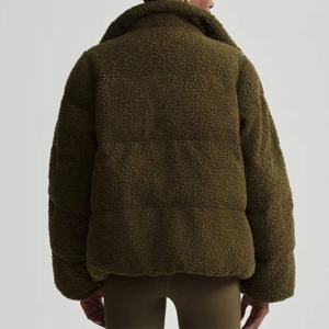 Chaquetas acolchadas para mujer, chaqueta cálida de invierno con capucha, bolsillos con cremallera, abrigo corto transpirable para mujer - Product Image 6