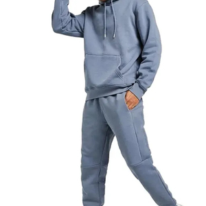 Custom Logo Mens Solid Spring Heavy Weight Plus Size Eco-Friendly Reversible 100% Cotton <b>Track</b> <b>Suit</b> with Hoodie - Product Image 2