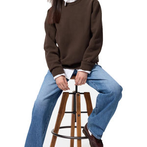 Sudadera de Cuello Redondo para Hombre, 100% Algodón, Invierno, Alta Calidad, Logotipo Personalizado, Hombros Caídos, Corte Recortado, OEM - Product Image 4