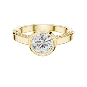 Bague en diamant de laboratoire rond de 1 carat pour femme, VVS-VS EF CVD, or 18 carats, 14 carats, 10 carats et argent 925, or rose, or jaune, or blanc - Product Image 2