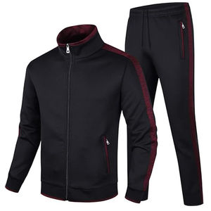 Survêtement de haute qualité pour hommes, logo personnalisé, streetwear, pantalon empilé, couleur unie avec fermeture éclair, survêtement - Product Image 1