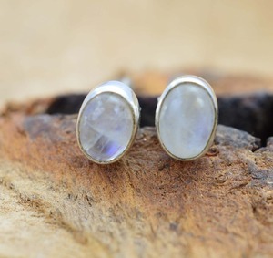 Boucles d'oreilles classiques faites à la main 925 bijoux en argent massif pour femmes 925 boucles d'oreilles en argent Sterling pierre de lune pierres précieuses Style Boho - Product Image 3