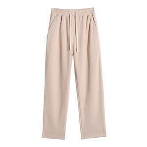 Vente en gros OEM Logo personnalisé Pantalon gaufré pour hommes-Cordon de serrage Coupe ample Décontracté Pantalon de survêtement droit à jambes larges - Product Image 1