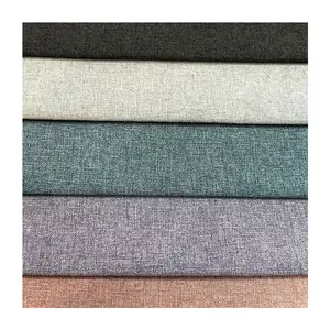 Kain tekstil rumah kain Linen motif 100% poliester kain tampilan Linen
