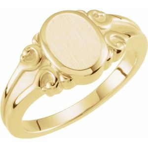 Oval Signet <b>Ring</b> Trendy 18K Gold Plated Princess Cut Diamond Inlay Geometric Number Shape Perfect Gift for Children - Product Image 1