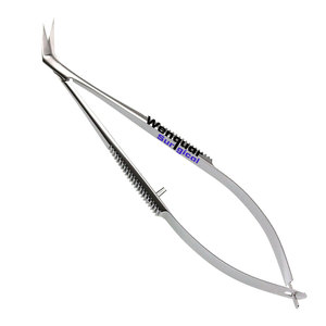 Tijeras Corneales Castroviejo Curvas y Rectas de Punta Fina, Herramientas de Microcirugía Oftálmica, Cirugía Ocular, Acero Inoxidable - Product Image 1