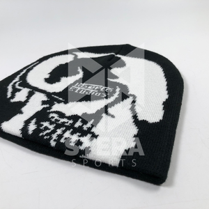 2025 Top qualité unisexe personnalisé all-over imprimé lettre Jacquard hip-hop bonnet chapeaux Ski tricoté sans manchette bonnet - Product Image 6