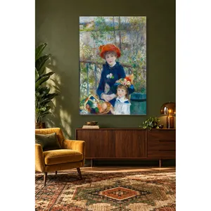 Fida Renoir Deux sœurs sur la terrasse (chapeau rouge) Impression sur toile - Product Image 3