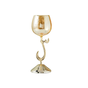 Votive en métal supporté par fosse en verre et bougeoir pour la décoration de la maison pour la décoration de festival avec les tailles de 21.5x11.5 cm - Product Image 2