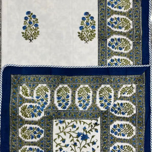 Traditional Hand <b>Block</b> Printed Soft Cotton Single <b>Bed</b> Dohar Artisan Made Jaipur Hand Crafted 100% Cotton Reversible Dohar - Product Image 1