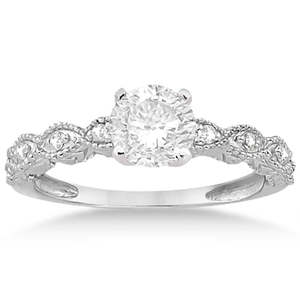 Anillo de Compromiso de Oro Blanco de 18K con Diamantes Antiguos de 0.20ct, Conjunto de Joyería Fina - Product Image 5