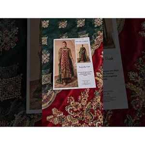 Ensemble de costume de luxe pour femmes en daim bordeaux orné de pierres TC-1430 - Product Image 2