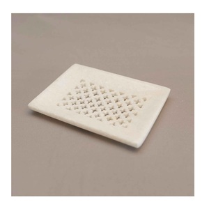 Porte-savon en marbre naturel artisanal, élégant accessoire pour salle de bain et cuisine - Product Image 4