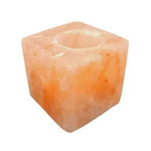 Customized Shape Himalayan Salt Candle Holder Top Trending Products Holder Salt Tealight For home office and room decoration