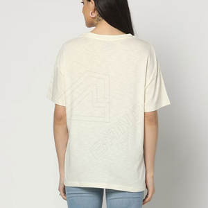 T-shirt à manches courtes pour femmes de haute qualité Logo personnalisable Style classique écologique pour l'été - Product Image 2