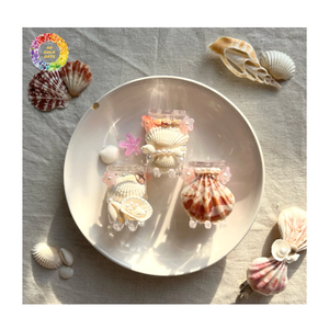 กิ๊บติดผมเปลือกหอยธรรมชาติ-ชุดกิ๊บติดผมเปลือกหอย: เครื่องประดับผมชายหาดและมุกทำด้วยมือ - Product Image 5