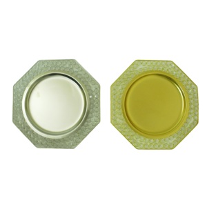 Juego de 2 Platos Decorativos de Metal para Postres, Platos de Presentación para Hoteles de Lujo - Product Image 3