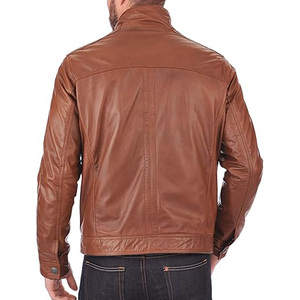 Veste en cuir véritable vintage pour homme, en cuir de vachette de qualité supérieure, teinte unie, pour l'hiver, veste en cuir noir tendance - Product Image 2