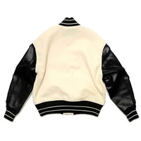 Varsity Jacket Hommes Laine letterman Cuir Véritable Noir avec Couleur Rouge Broderie Logos Patchs et Étiquettes veste pour hommes
