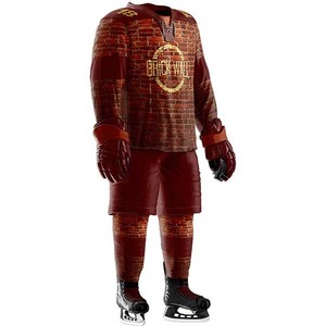Uniformes de Hockey sobre Hielo de Diseño Personalizado de Alta Calidad, Conjuntos al por Mayor Sublimados, Transpirables, de Secado Rápido, Poliéster/Algodón, Servicio OEM - Product Image 2