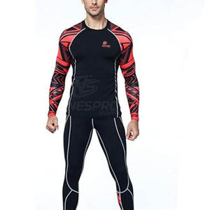 Nouvel arrivage de combinaison de compression pour hommes grande taille décontractée hiver respirant séchage rapide Spandex/polyester vêtements de sport de rue - Product Image 1