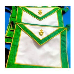 Ensemble tablier et écharpe de maître souverain passé degré maçonnique, tablier brodé à la main, tablier maçonnique avec ruban rouge moiré 2026 - Product Image 1