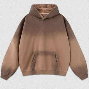 Sudadera con Capucha para Hombre, 100% Algodón, Lavado Ácido, Estilo Oversize, Hombros Caídos, Cuello Redondo, Invierno, Color Sólido, Personalizable con Letras - Product Image 3