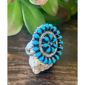 Bague en argent sterling avec turquoise Sleeping Beauty, faite à la main au sud-ouest, taille 6.75 - Product Image 3