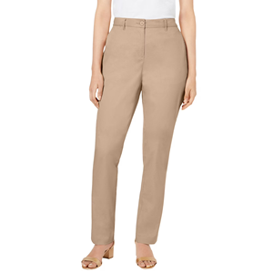 Pantalon chino respirant de couleur unie décontracté pour femmes élégantes Spandex de qualité supérieure/coton personnalisable à la mode Bangladesh - Product Image 1