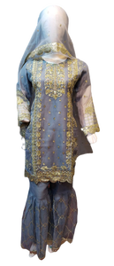 Pakistanais respirant femmes déguisement Sharara Partywear respirant Salwar Kameez avec décoration en dentelle pour les occasions de club - Product Image 6