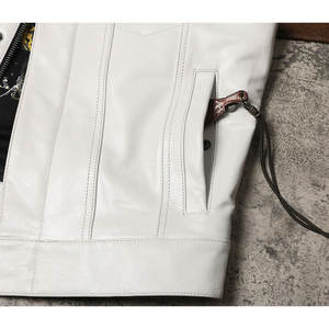 Gilet Hip Hop de Motard Blanc pour Homme en Faux Cuir, Respirant, Sans Manches, Grande Taille, Disponible en Vrac - Product Image 5