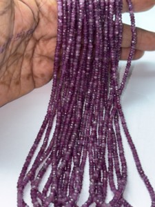 ลูกปัดแซฟไฟร์สีม่วงขนาด3มม. ถึง8มม. สำหรับทำเครื่องประดับ - Product Image 3