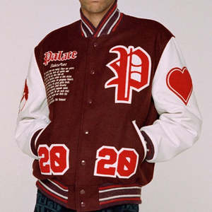 Chaqueta de cuero Varsity de invierno para hombre, cuello levantado a prueba de viento, mangas completas, logotipo frontal, Parche de moda de béisbol, trabajo - Product Image 5